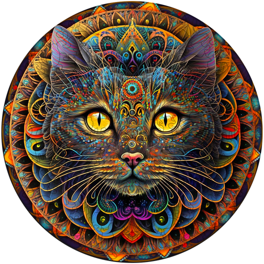 Mandala Cat puinen palapeli