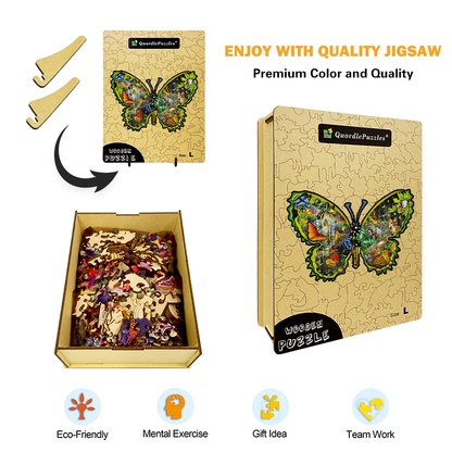 🔥 VIIMEINEN PÄIVÄ 91 % OFF-Butterfly Meadow puinen palapeli