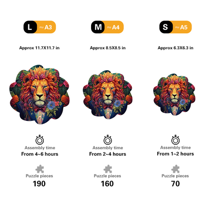 🔥 VIIMEINEN PÄIVÄ 86% -Esteettinen Lion in Flowers Pöllö puinen palapeli