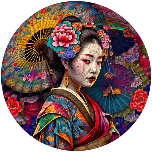 Japanilainen geisha-puinen palapeli