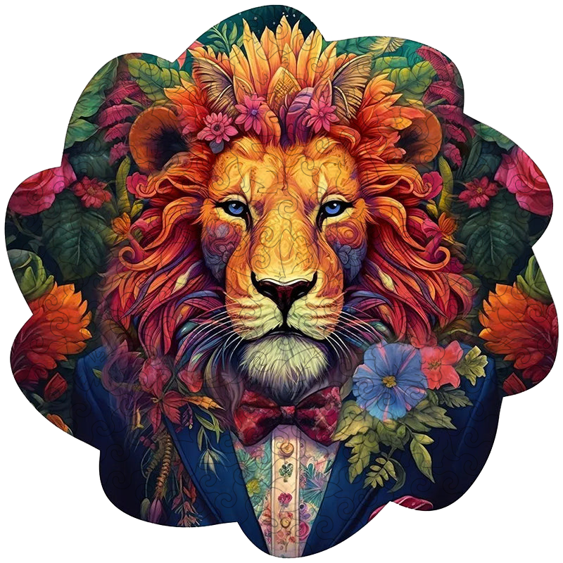 🔥 VIIMEINEN PÄIVÄ 86% -Esteettinen Lion in Flowers Pöllö puinen palapeli