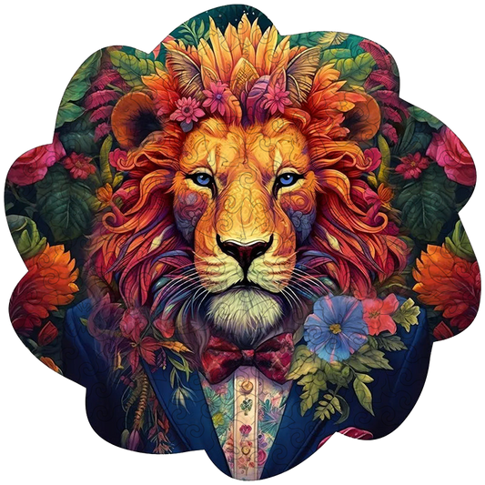 🔥 VIIMEINEN PÄIVÄ 86% -Esteettinen Lion in Flowers Pöllö puinen palapeli